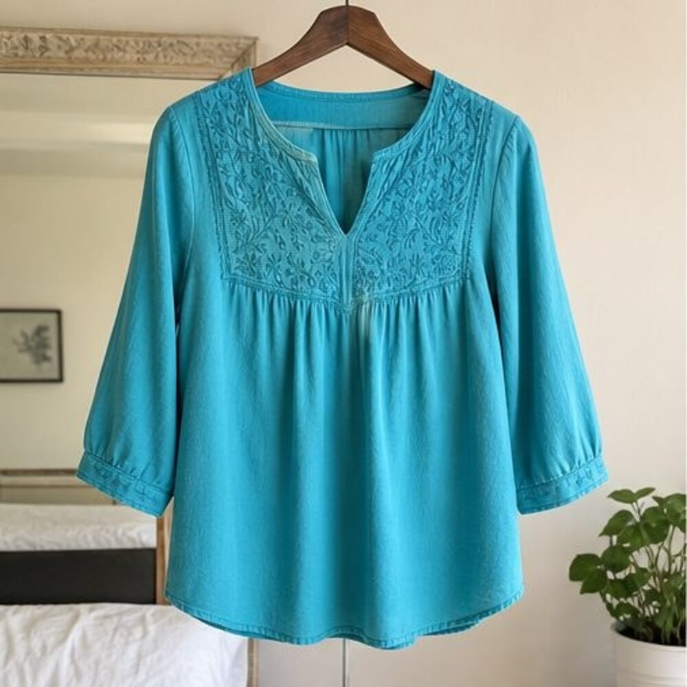 Charcoal Smocked Top